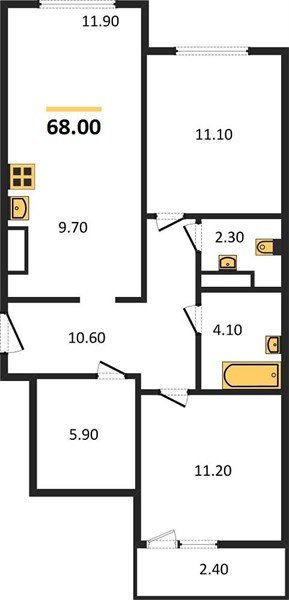 Фото №1: 2-комнатная квартира 70 м² - Краснодар, Прикубанский внутригородской округ, мкр. жилой комплекс Югге