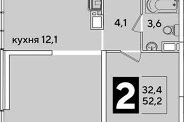 Фото №1: 2-комнатная квартира 52 м² - Краснодар, мкр. жилой комплекс Самолёт-6, 