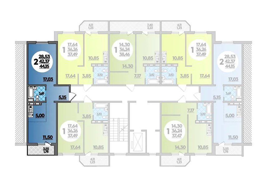 Фото №8: 1-комнатная квартира 37 м² - Берёзовый, Прикубанский внутригородской округ, мкр. жилой комплекс Молодёжный-2