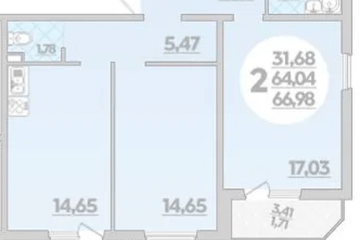 Фото №1: 2-комнатная квартира 66 м² - Берёзовый, мкр. жилой комплекс Молодёжный-2, 