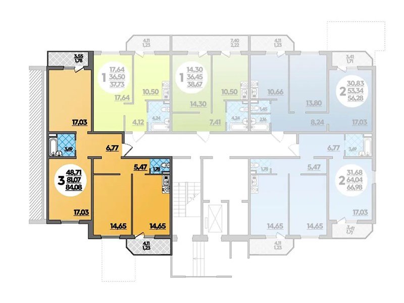 Фото №8: 2-комнатная квартира 66 м² - Берёзовый, Прикубанский внутригородской округ, мкр. жилой комплекс Молодёжный-2