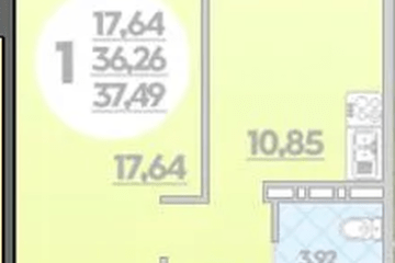 Фото №1: 1-комнатная квартира 37 м² - Берёзовый, мкр. жилой комплекс Молодёжный-2, 