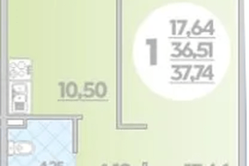 Фото №1: 1-комнатная квартира 37 м² - Берёзовый, мкр. жилой комплекс Молодёжный-2, 