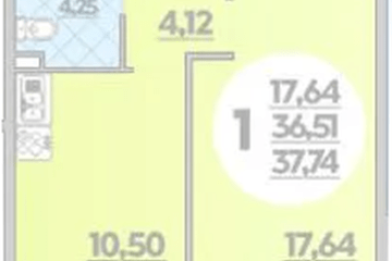 Фото №1: 1-комнатная квартира 37 м² - Берёзовый, мкр. жилой комплекс Молодёжный-2, 