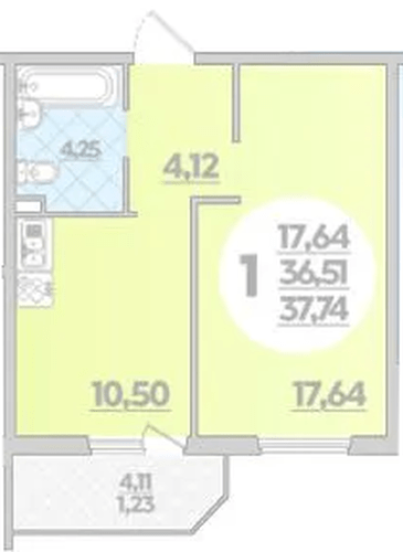 Фото №1: 1-комнатная квартира 37 м² - Берёзовый, Прикубанский внутригородской округ, мкр. жилой комплекс Молодёжный-2