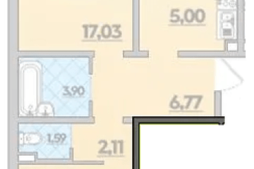 Фото №1: 2-комнатная квартира 64 м² - Берёзовый, мкр. жилой комплекс Молодёжный-2, 