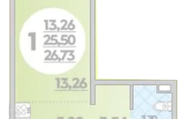 Фото №1: Студия 26 м² - Берёзовый, мкр. жилой комплекс Молодёжный-2, 