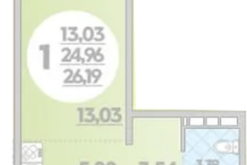 Фото №1: Студия 26 м² - Берёзовый, мкр. жилой комплекс Молодёжный-2, 