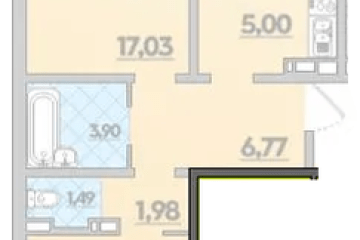 Фото №1: 2-комнатная квартира 63 м² - Берёзовый, мкр. жилой комплекс Молодёжный-2, 