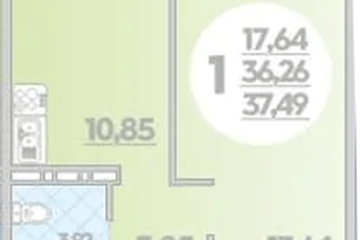 Фото №1: 1-комнатная квартира 37 м² - Берёзовый, мкр. жилой комплекс Молодёжный-2, 