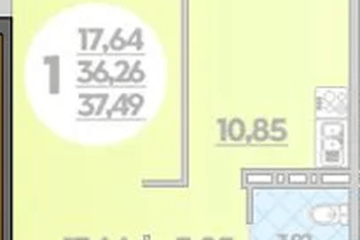 Фото №1: 1-комнатная квартира 37 м² - Берёзовый, мкр. жилой комплекс Молодёжный-2, 