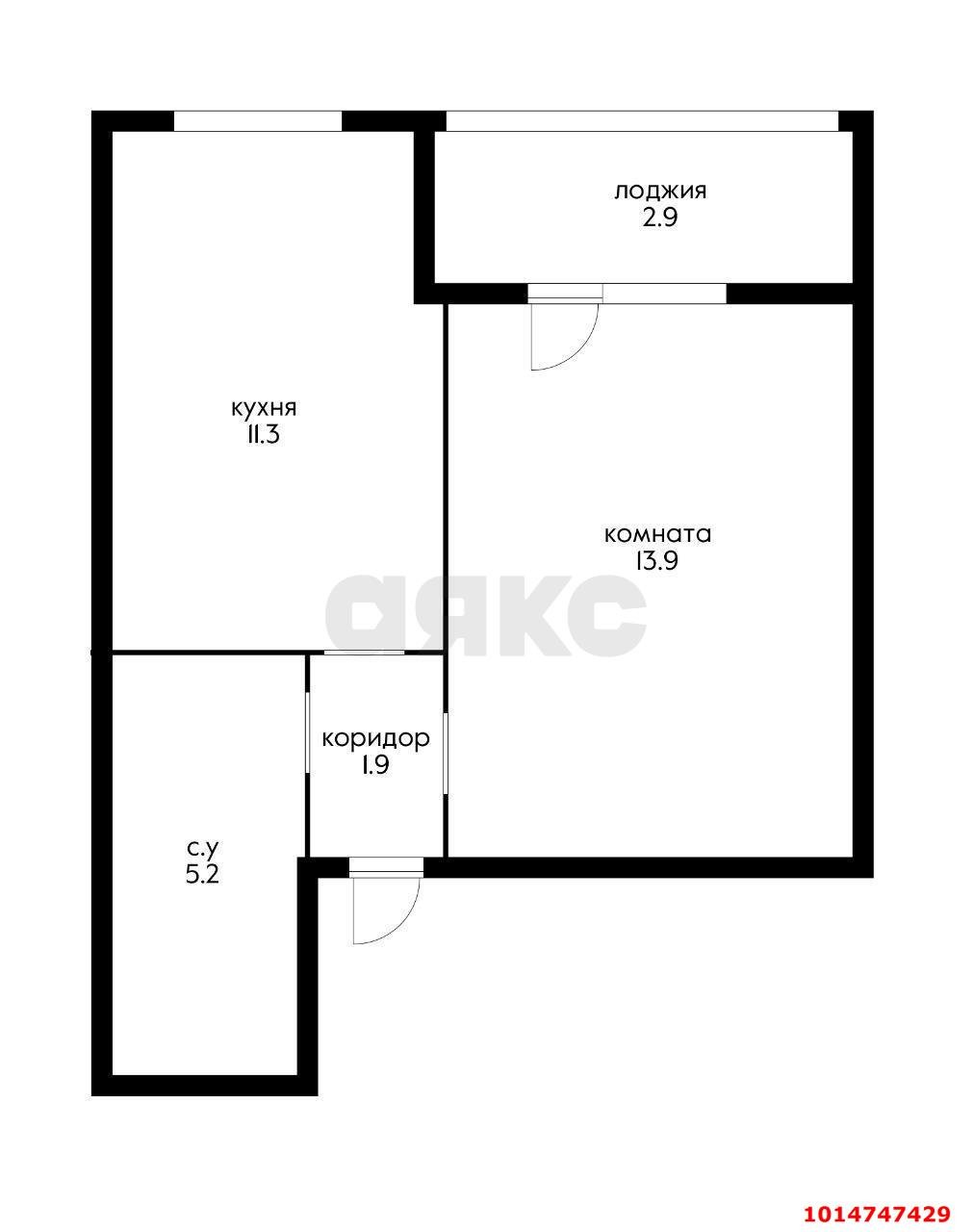 Фото №11: 1-комнатная квартира 32 м² - Яблоновский, ул. Лаухина, 15