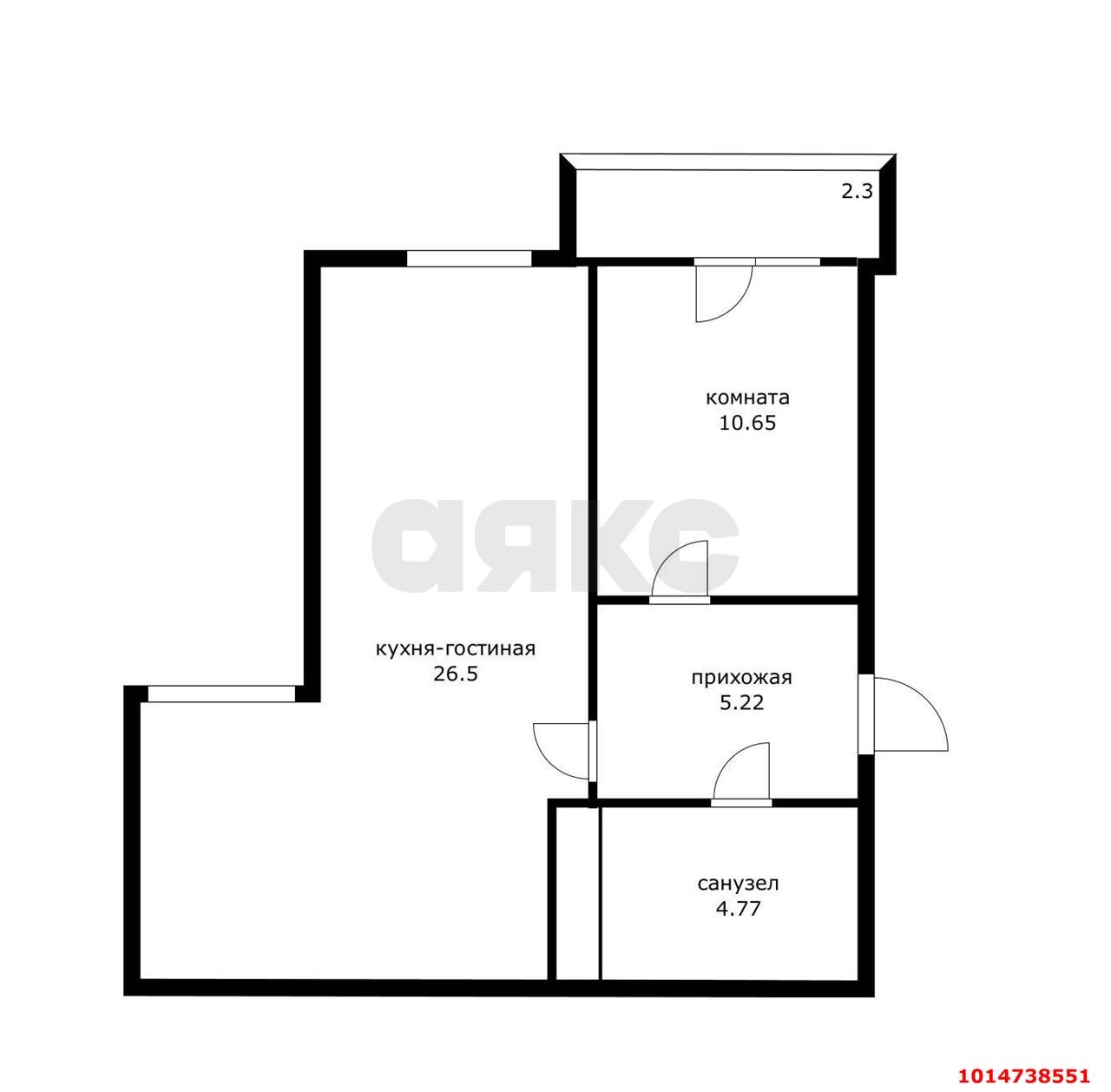 Фото №3: 1-комнатная квартира 50 м² - Краснодар, Черёмушки, Центральный внутригородской округ, жилой комплекс Рекорд, мкр. Карасунский внутригородской округ, ул. Новороссийская, 90/2к2