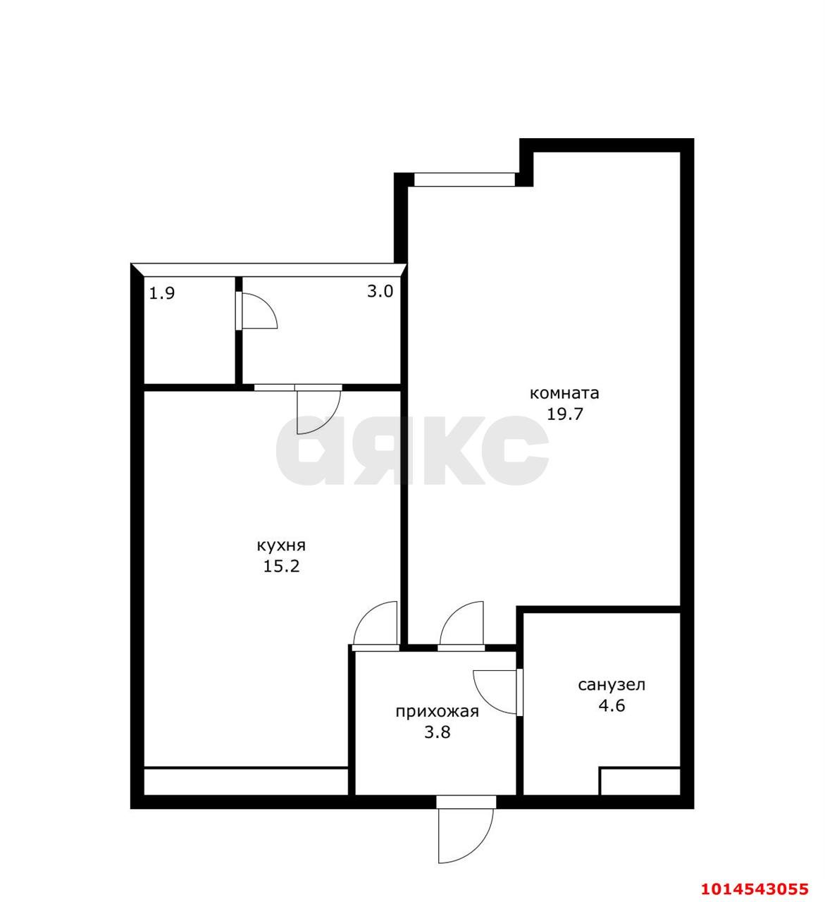 Фото №7: 1-комнатная квартира 49 м² - Краснодар, Школьный, ул. Школьная, 1