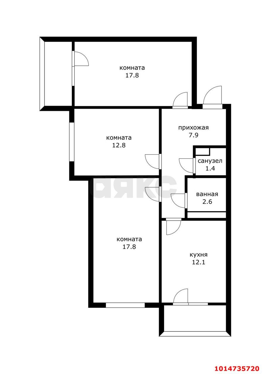 Фото №17: 3-комнатная квартира 74 м² - Краснодар, Молодёжный, ул. Душистая, 59