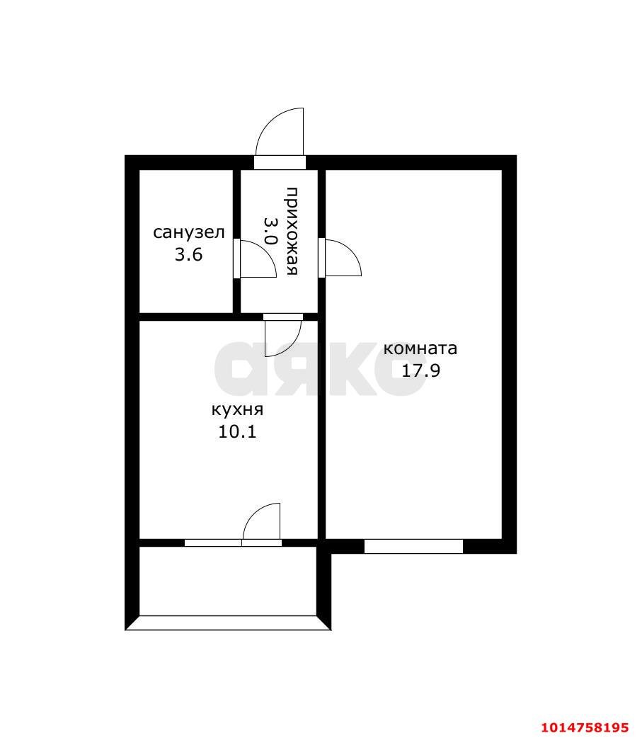Фото №8: 1-комнатная квартира 37 м² - Краснодар, Музыкальный, ул. имени Сергея Есенина, 137
