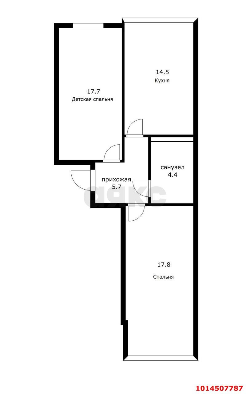 Фото №2: 2-комнатная квартира 59 м² - Краснодар, Горхутор, ул. имени Дзержинского, 110А