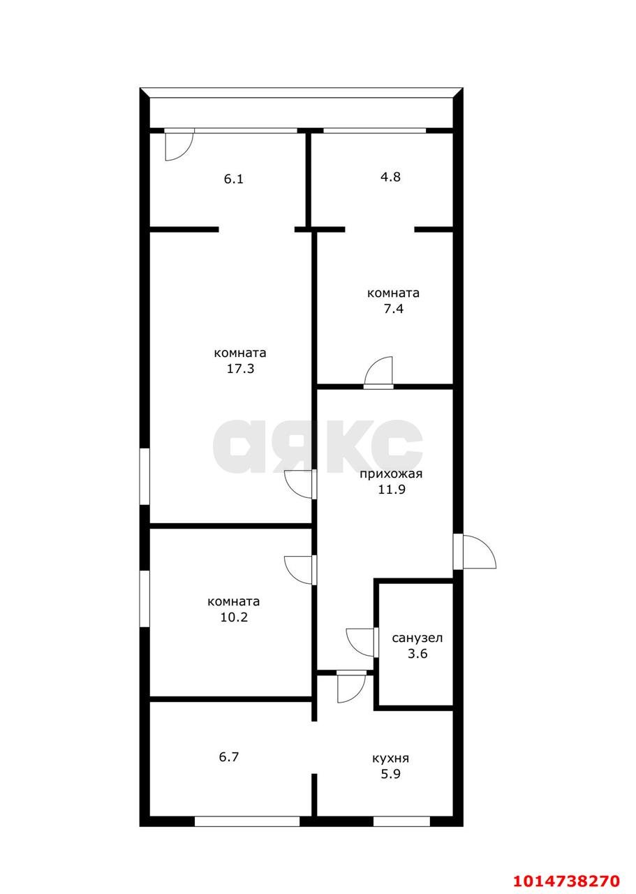 Фото №10: 3-комнатная квартира 76 м² - Краснодар, Фестивальный, ул. Парковая, 11