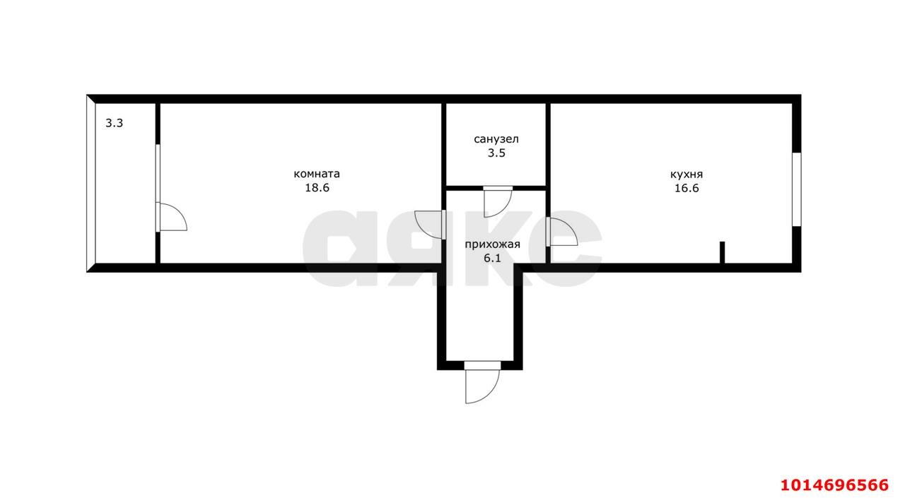 Фото №13: 1-комнатная квартира 48 м² - Краснодар, Черёмушки, ул. Селезнёва, 4/6
