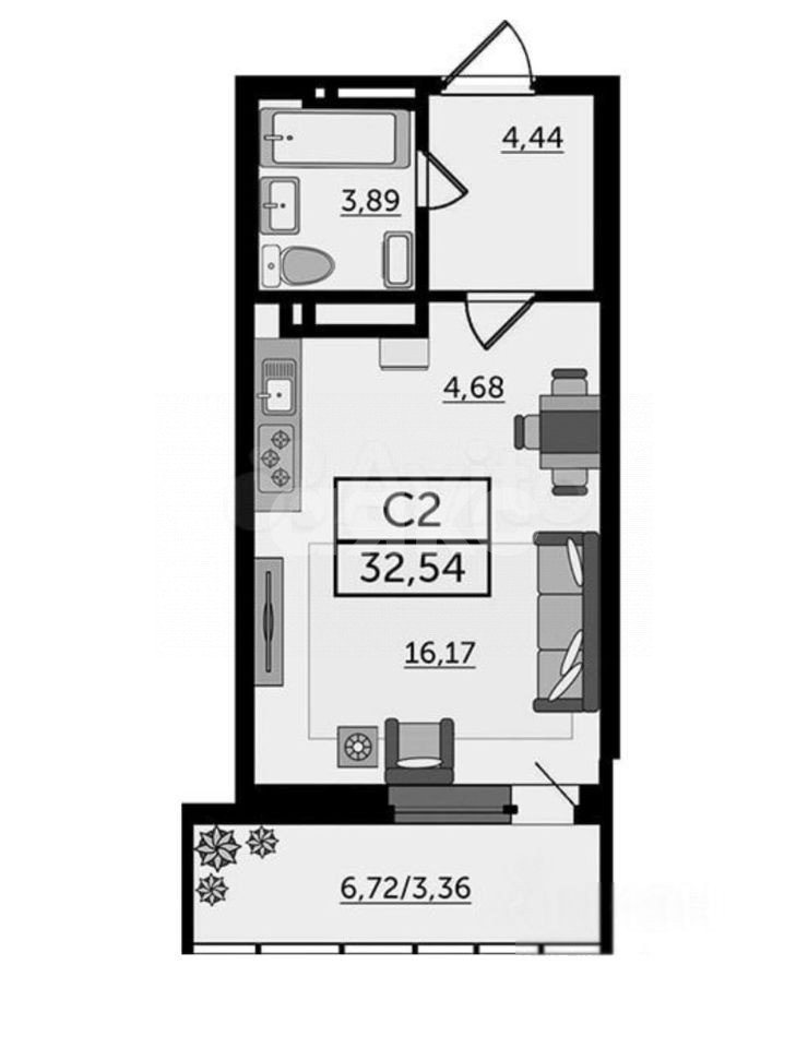 Фото №3: Студия 33 м² - Ростов-на-Дону, Кировский, пр-кт Ворошиловский, 82/4