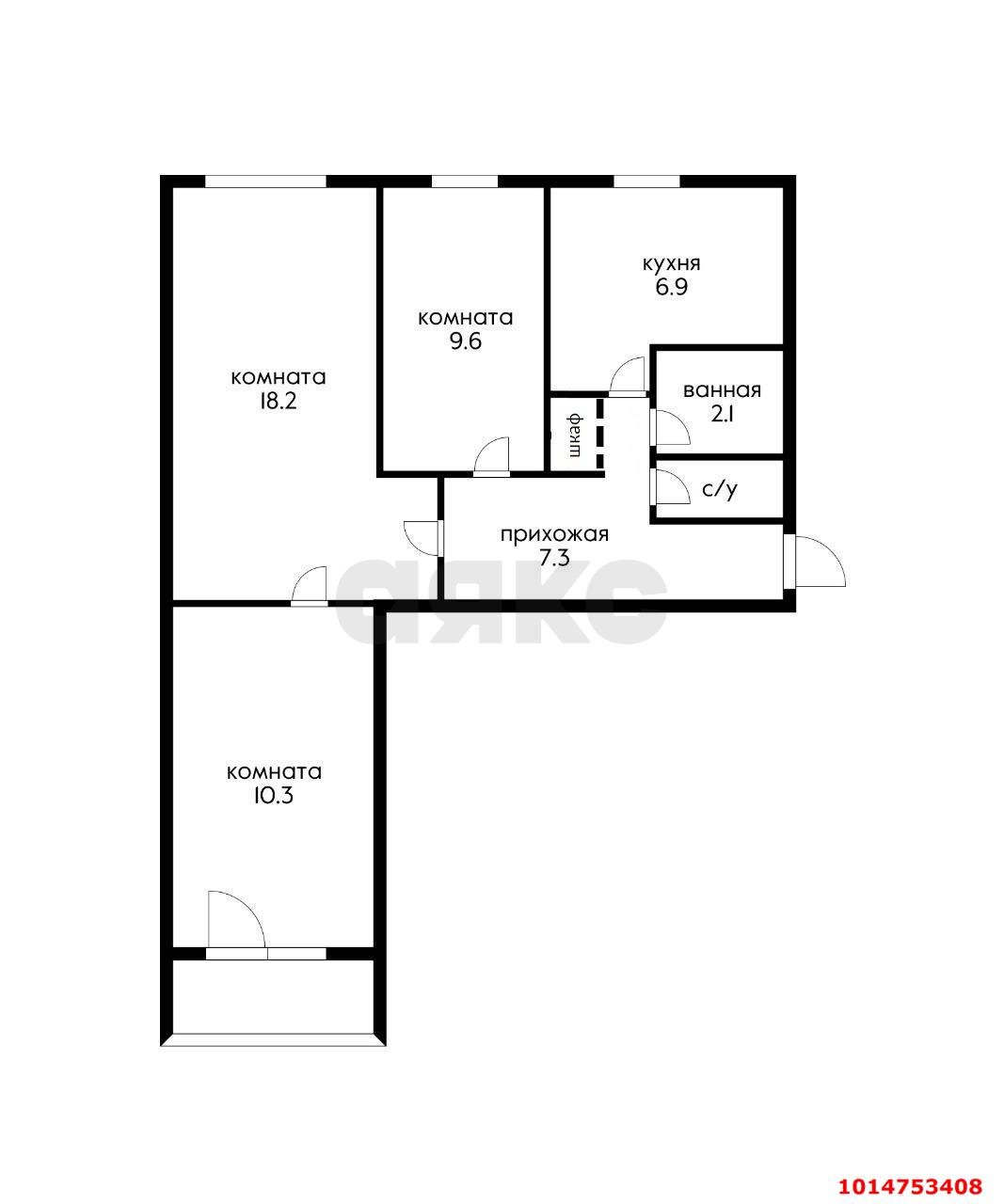Фото №4: 3-комнатная квартира 55 м² - Краснодар, Гидростроителей, ул. имени Игнатова, 51