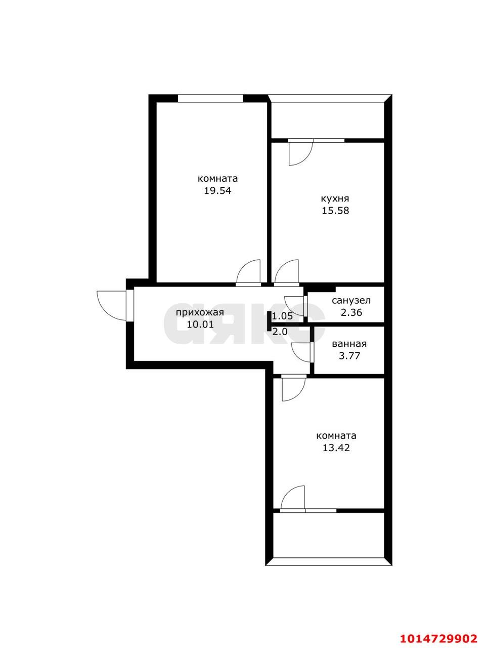 Фото №10: 2-комнатная квартира 75 м² - Краснодар, Прикубанский внутригородской округ, мкр. Завод Измерительных Приборов, ул. имени 40-летия Победы, 33/9