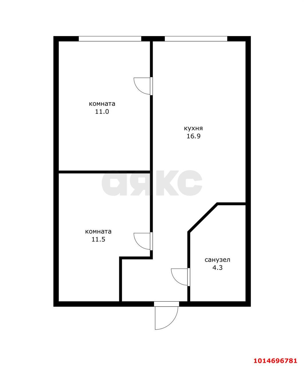 Фото №14: 2-комнатная квартира 43 м² - Краснодар, Краевая Клиническая Больница, ул. 1 Мая, 298
