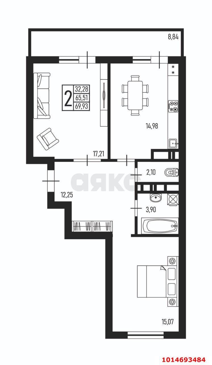Фото №14: 2-комнатная квартира 75 м² - Краснодар, ЖК На Стахановской, ул. Стахановская, 1/5