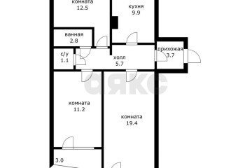 Фото №5: 3-комнатная квартира 66 м² - Краснодар, мкр. Черёмушки, ул. Селезнёва, 206