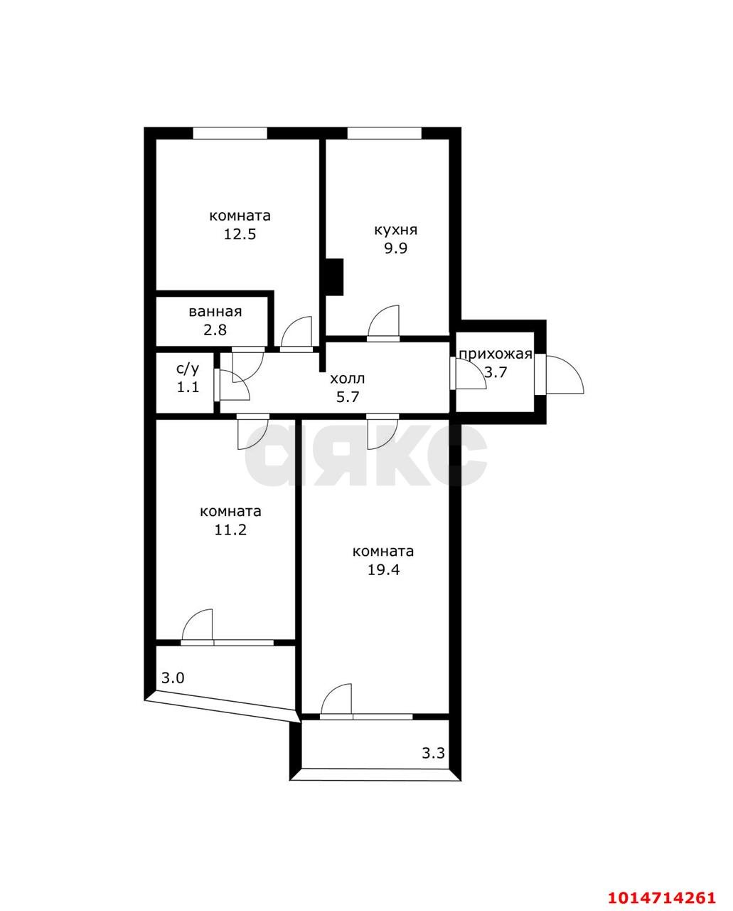 Фото №10: 3-комнатная квартира 66 м² - Краснодар, Карасунский внутригородской округ, мкр. Черёмушки, ул. Селезнёва, 206