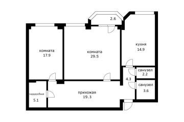 Фото №5: 3-комнатная квартира 96 м² - Краснодар, мкр. Западный внутригородской округ, ул. Кубанская набережная, 56