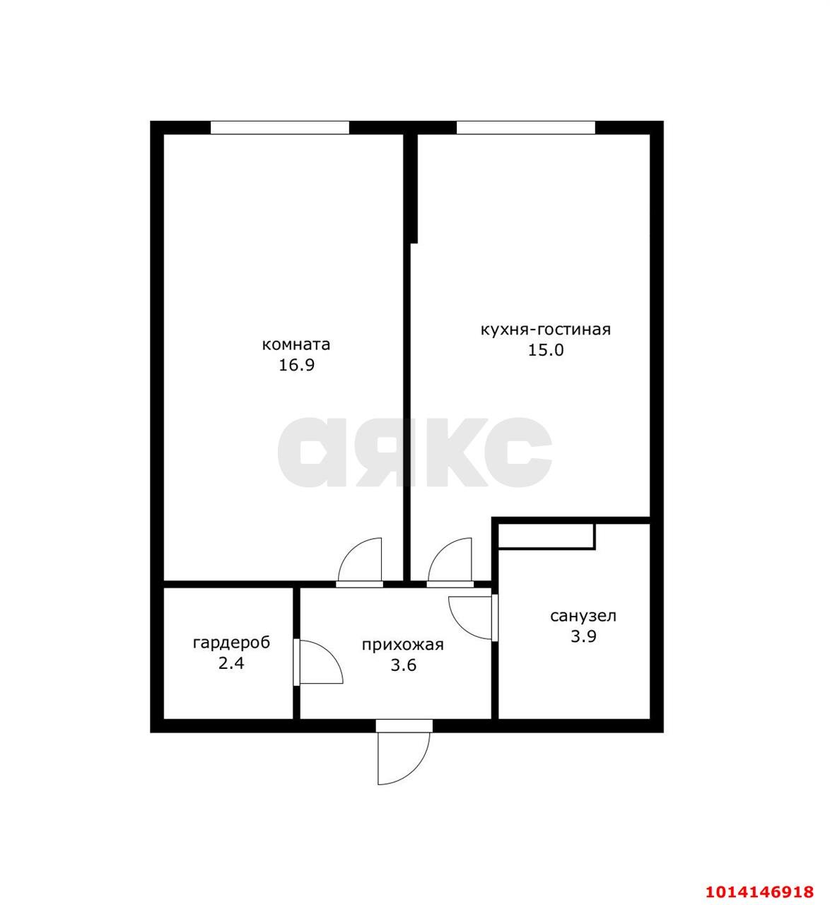 Фото №6: 1-комнатная квартира 40 м² - Краснодар, Камвольно-суконный Комбинат, ул. Магистральная, 11к3