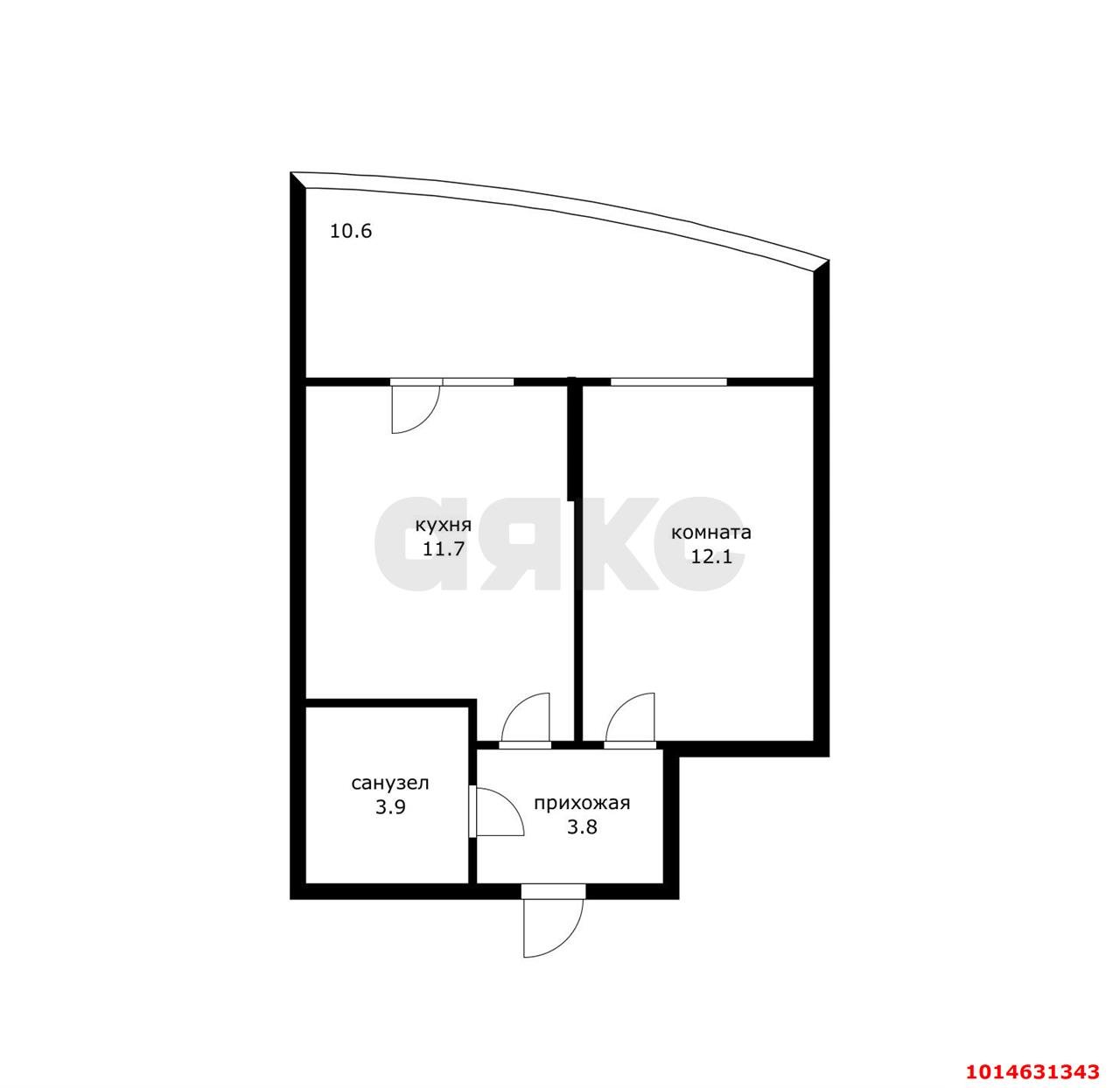 Фото №6: 1-комнатная квартира 42 м² - Краснодар, жилой комплекс Инсити-Парк, ул. Командорская, 1к1