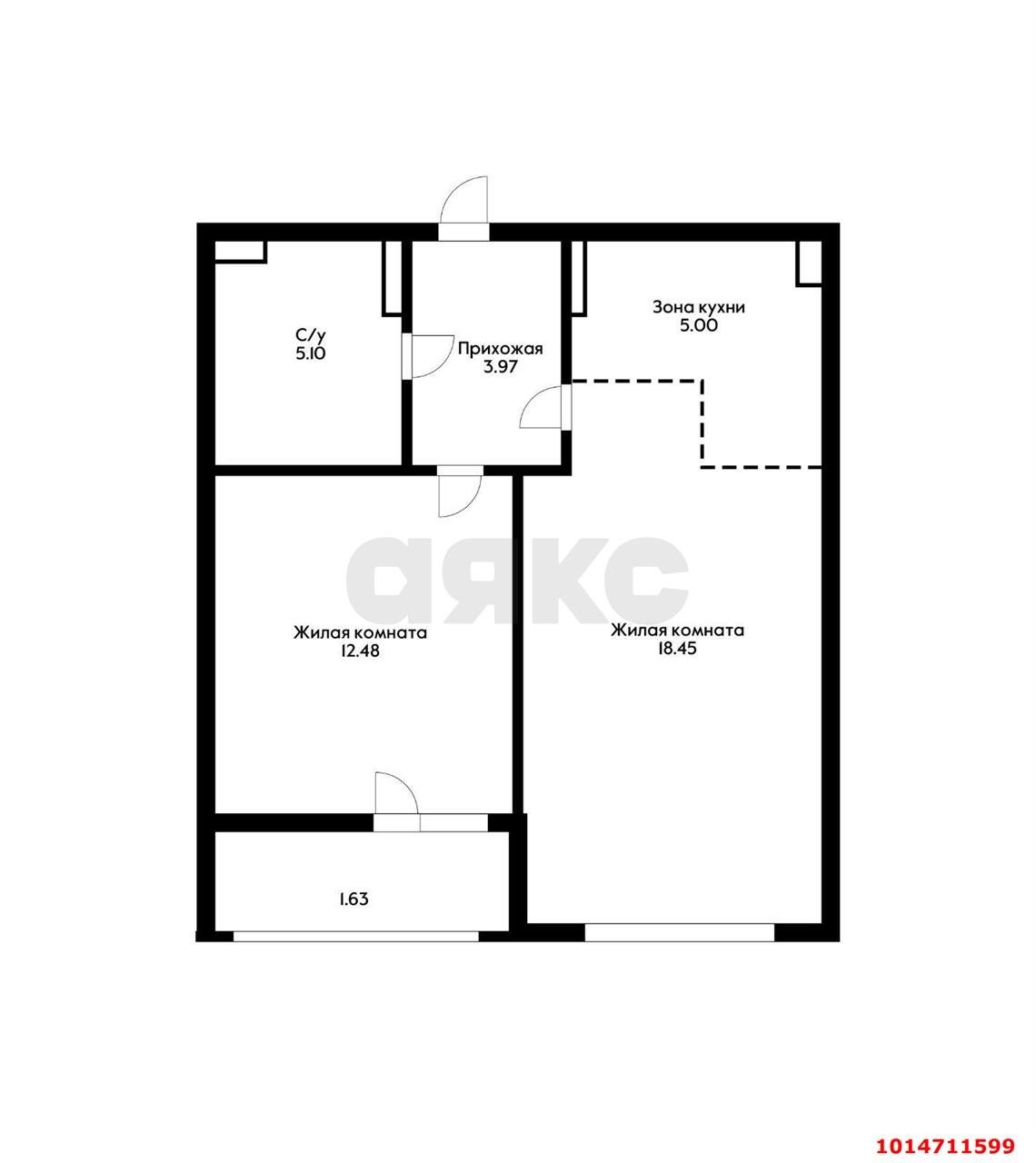 Фото №8: 1-комнатная квартира 50 м² - Краснодар, жилой комплекс Стрижи, ул. Автолюбителей, 1Гк2
