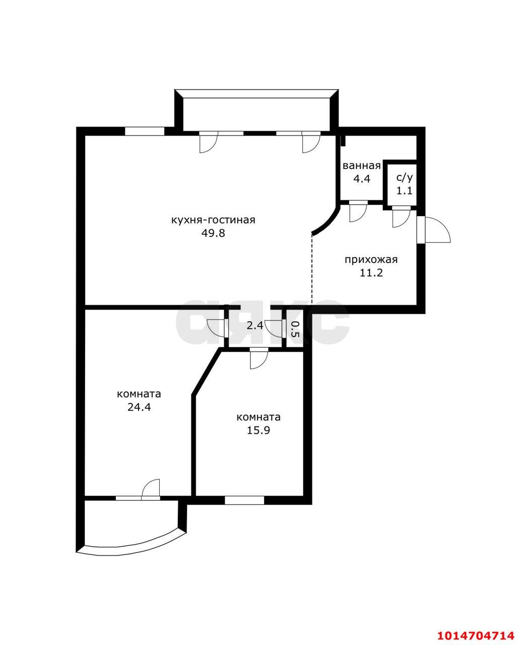 Фото №6: 2-комнатная квартира 110 м² - Краснодар, Центральный, пр-д Одесский, 4/1