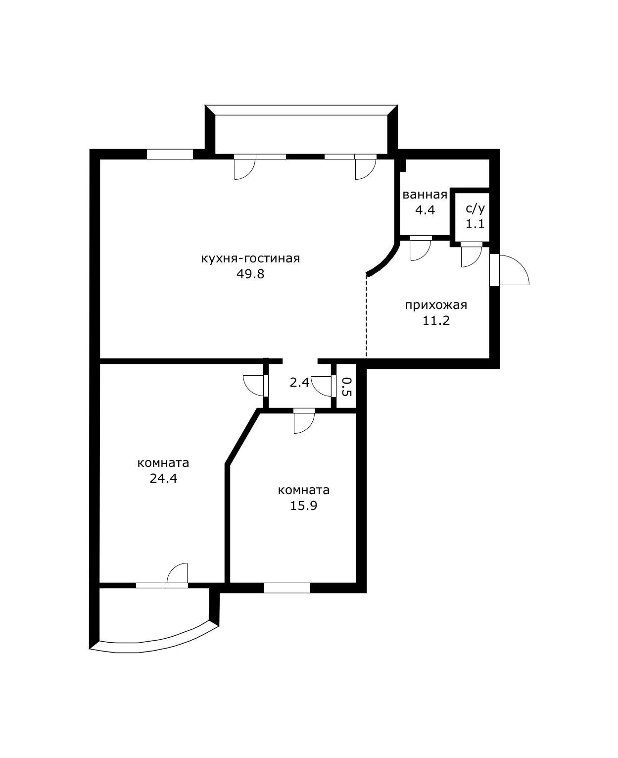 Фото №15: 2-комнатная квартира 110 м² - Краснодар, Западный внутригородской округ, мкр. Центральный, пр-д Одесский, 4/1