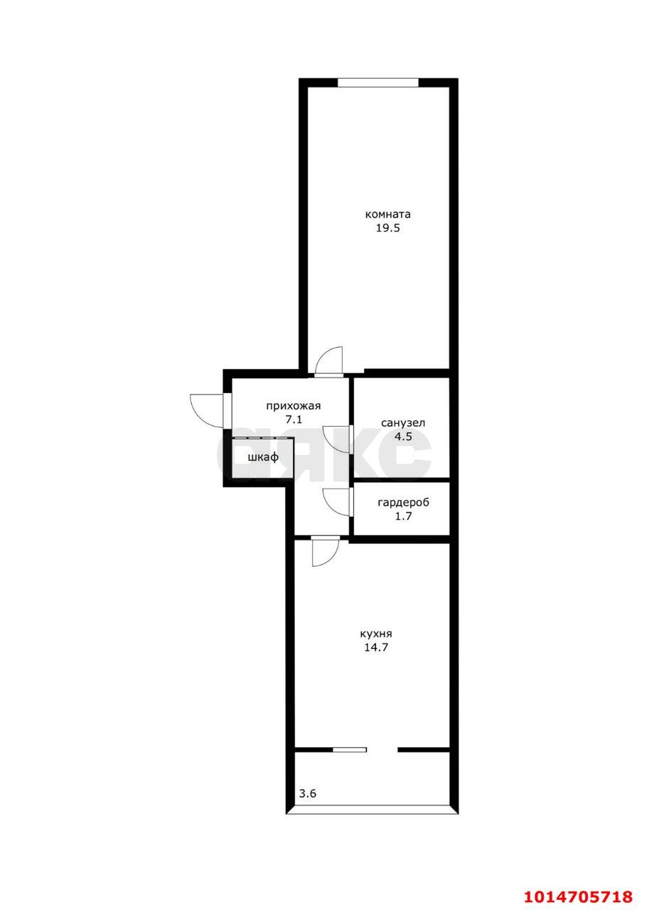 Фото №16: 1-комнатная квартира 51 м² - Краснодар, Центральный, ул. Береговая, 2к1