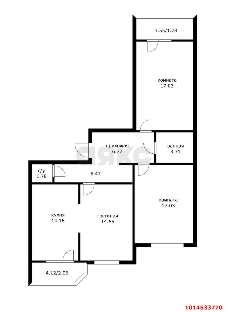 Фото №18: 3-комнатная квартира 80 м² - Краснодар, жилой комплекс Квартал № 6, ул. имени Героя Советского Союза Николая Воробьёва, 11