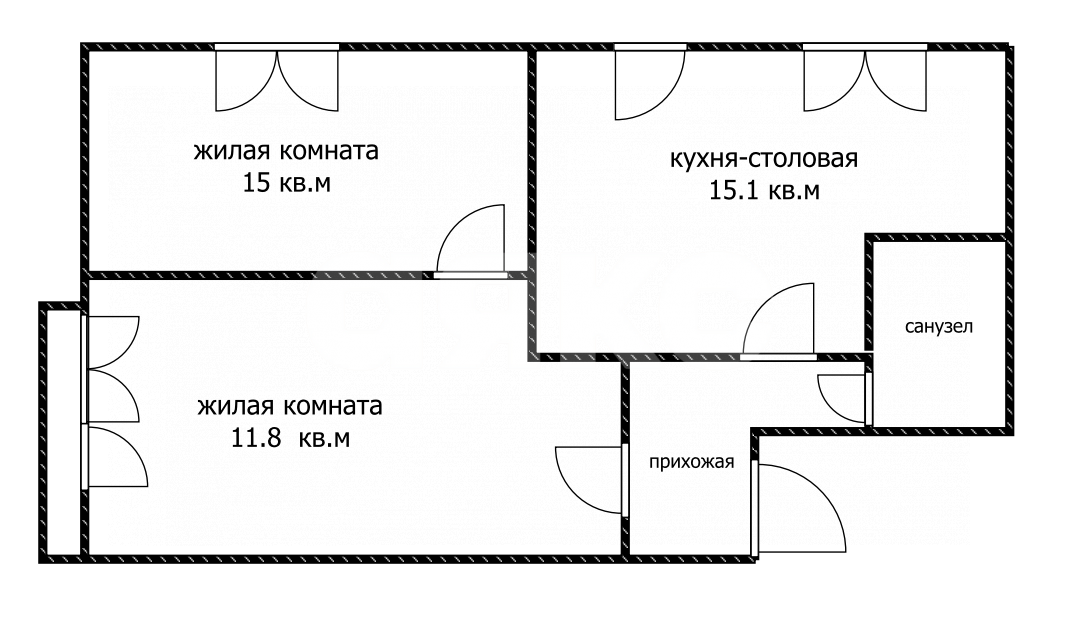 Фото №15: 2-комнатная квартира 51 м² - Майкоп, Шовгеновский городок, ул. Лесная, 2