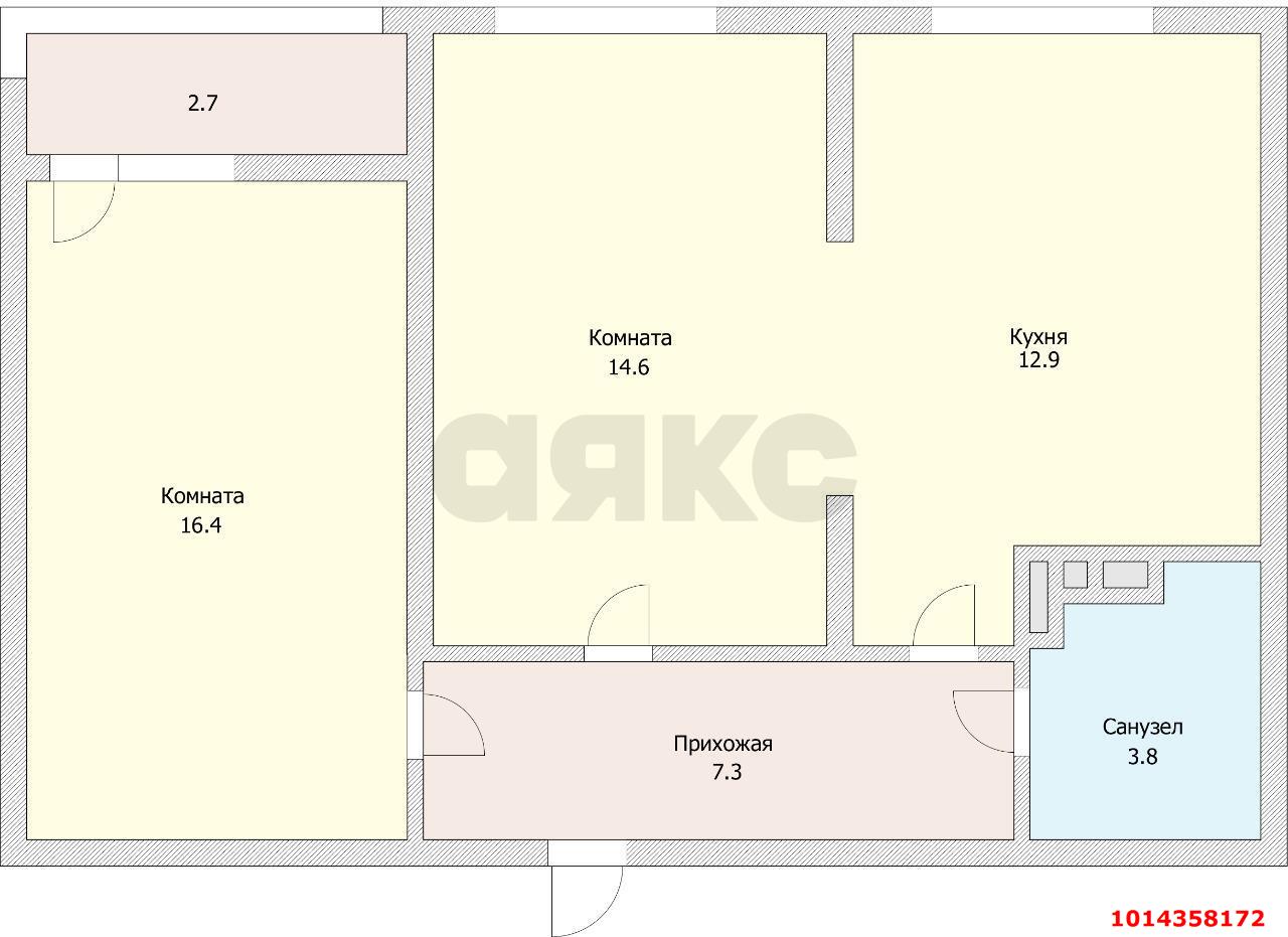 Фото №9: 2-комнатная квартира 57 м² - Краснодар, Карасунский внутригородской округ, жилой комплекс Марсель-2, ж/р Новознаменский, ул. Войсковая, 22к7