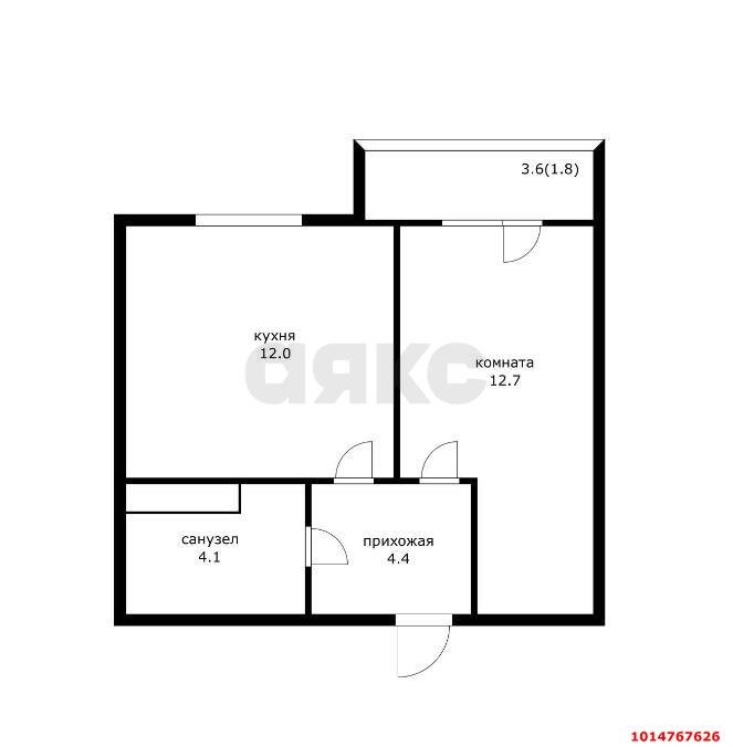 Фото №13: 1-комнатная квартира 38 м² - Краснодар, жилой комплекс Зеленодар, ул. Садовое Кольцо, 9/1