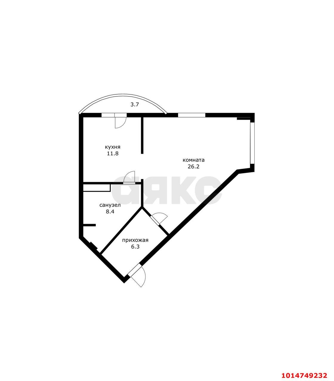 Фото №10: 1-комнатная квартира 52 м² - Краснодар, Фестивальный, ул. Дальняя, 39/2