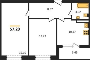Фото №1: 2-комнатная квартира 57 м² - Краснодар, мкр. жилой комплекс Архитектор, ул. Доблести, 10