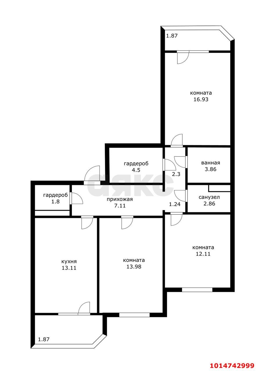 Фото №14: 3-комнатная квартира 83 м² - Краснодар, Завод Измерительных Приборов, ул. Зиповская, 44