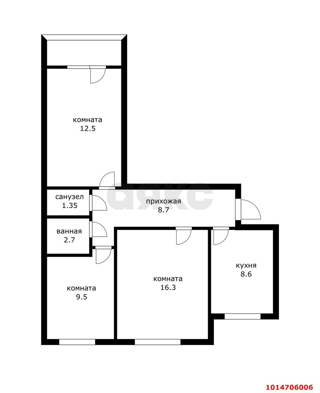 Фото №7: 3-комнатная квартира 61 м² - Краснодар, Гидростроителей, ул. имени Дмитрия Благоева, 23