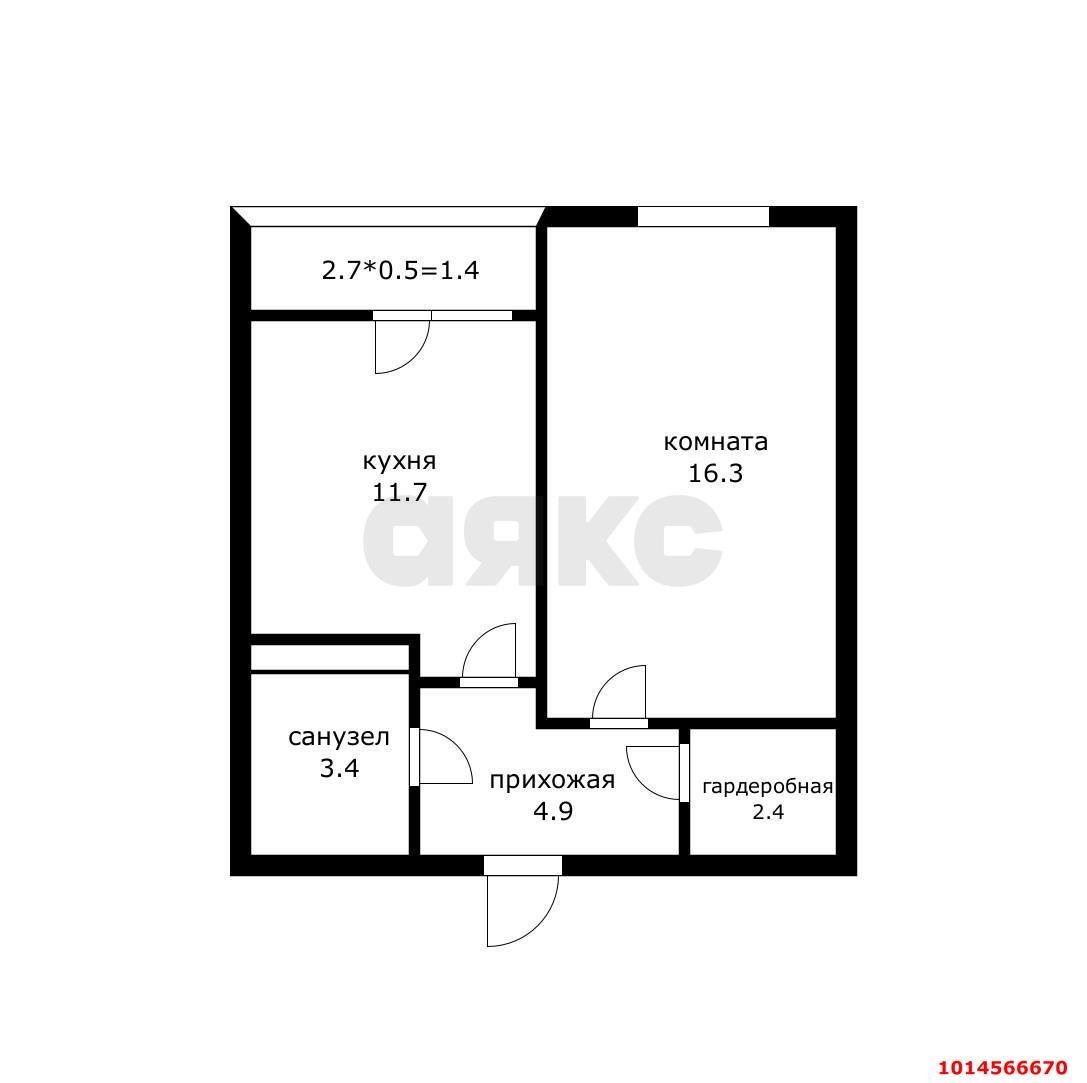 Фото №6: 1-комнатная квартира 43 м² - Краснодар, Прикубанский внутригородской округ, мкр. ЖК Красная Площадь, ул. им. Мурата Ахеджака, 12к4