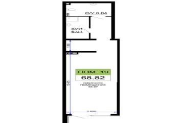 Фото №1: Коммерция 63 м² - Краснодар, мкр. жилой комплекс Сердце, ул. Школьная, 1
