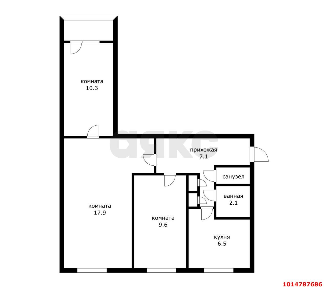 Фото №17: 3-комнатная квартира 58 м² - Краснодар, Фестивальный, мкр. Прикубанский внутригородской округ, ул. имени Тургенева, 145