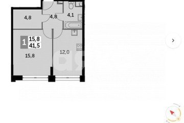 Фото №1: 1-комнатная квартира 41 м² - Москва, мкр. жилой комплекс Сидней Сити, ул. Шелепихинская набережная, 40к3