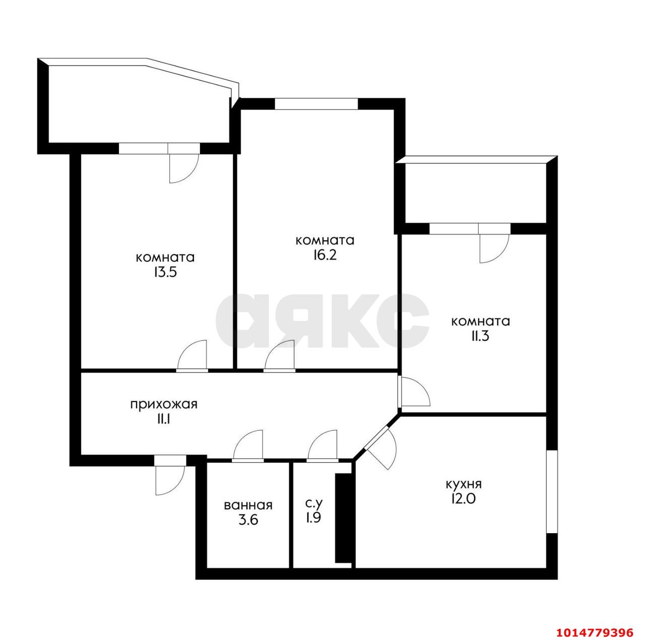 Фото №2: 3-комнатная квартира 77 м² - Краснодар, Юбилейный, ул. Генерала Шифрина, 5